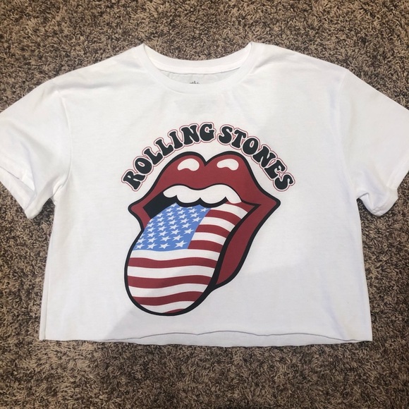 Tops - Rolling Stones cropped shirt